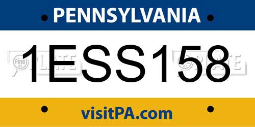 1ESS158 Pennsylvania License Plate