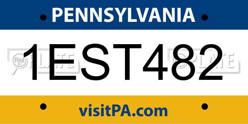 1EST482 Pennsylvania License Plate