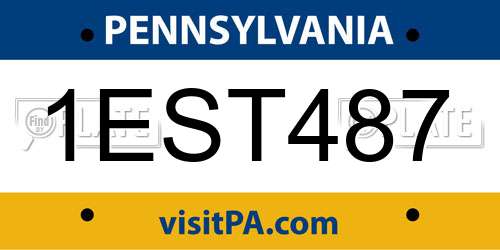 1EST487 Pennsylvania License Plate