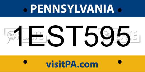 1EST595 Pennsylvania License Plate