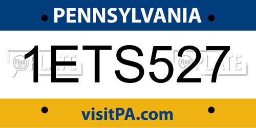 1ETS527 Pennsylvania License Plate