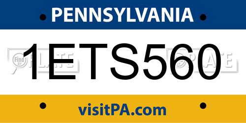 1ETS560 Pennsylvania License Plate