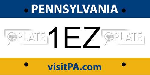 1EZ Pennsylvania License Plate