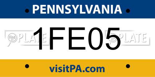 1FE05 Pennsylvania License Plate