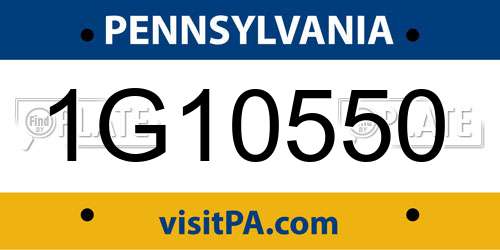 1G10550 Pennsylvania License Plate