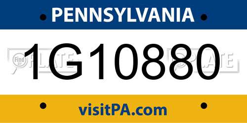 1G10880 Pennsylvania License Plate