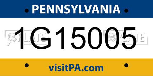 1G15005 Pennsylvania License Plate