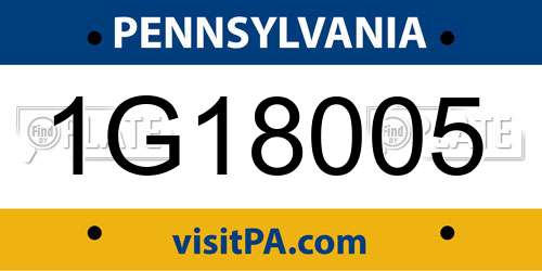 1G18005 Pennsylvania License Plate