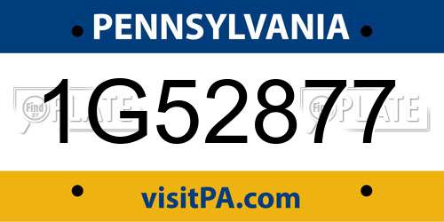 1G52877 Pennsylvania License Plate