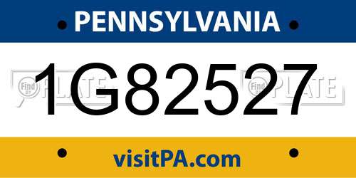 1G82527 Pennsylvania License Plate