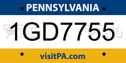 1GD7755 Pennsylvania License Plate