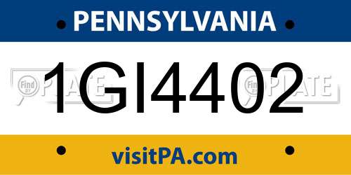 1GI4402 Pennsylvania License Plate