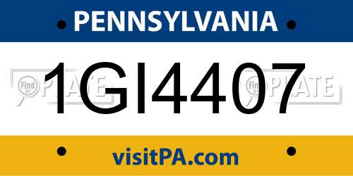 1GI4407 Pennsylvania License Plate