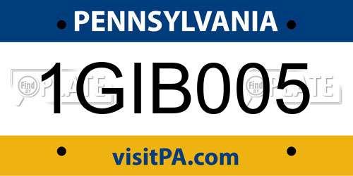 1GIB005 Pennsylvania License Plate