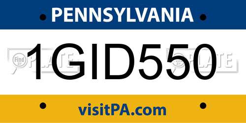 1GID550 Pennsylvania License Plate