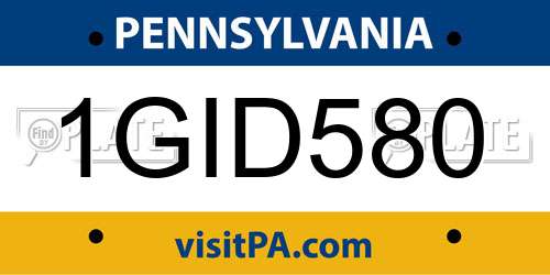1GID580 Pennsylvania License Plate