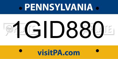 1GID880 Pennsylvania License Plate