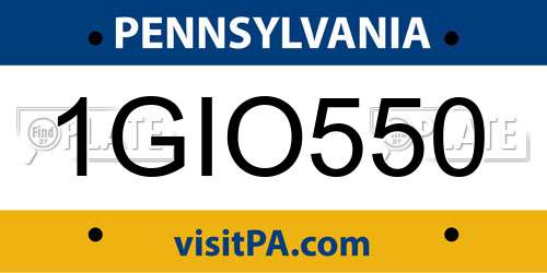 1GIO550 Pennsylvania License Plate