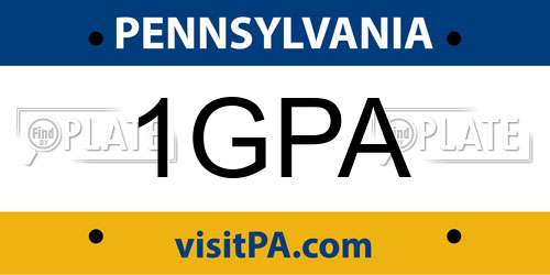 1GPA Pennsylvania License Plate