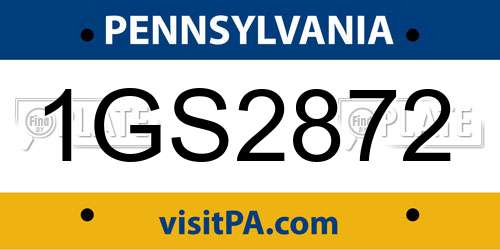 1GS2872 Pennsylvania License Plate