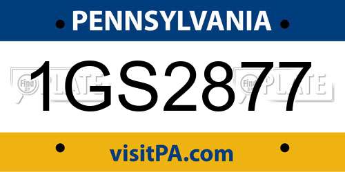 1GS2877 Pennsylvania License Plate