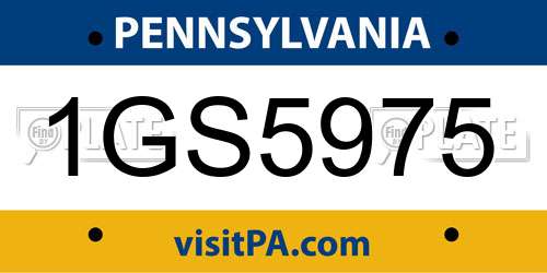 1GS5975 Pennsylvania License Plate