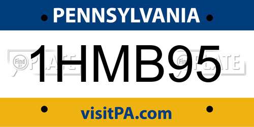 1HMB95 Pennsylvania License Plate