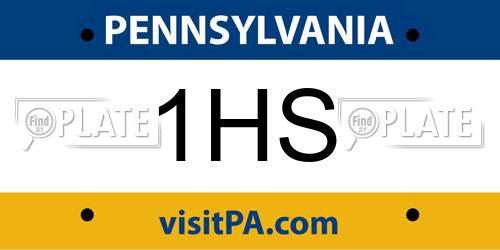 1HS Pennsylvania License Plate