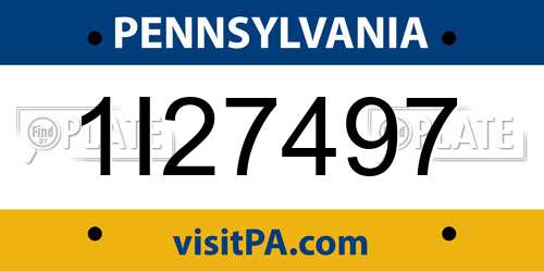 1I27497 Pennsylvania License Plate