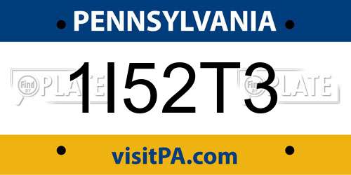 1I52T3 Pennsylvania License Plate