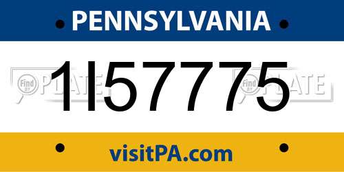 1I57775 Pennsylvania License Plate