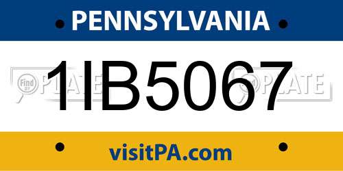 1IB5067 Pennsylvania License Plate