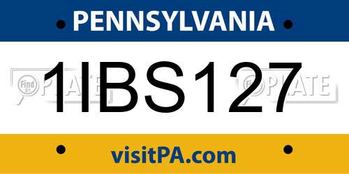 1IBS127 Pennsylvania License Plate
