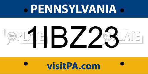 1IBZ23 Pennsylvania License Plate