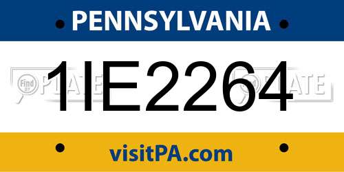 1IE2264 Pennsylvania License Plate