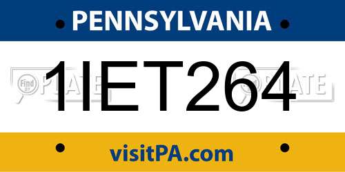 1IET264 Pennsylvania License Plate