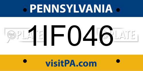 1IF046 Pennsylvania License Plate
