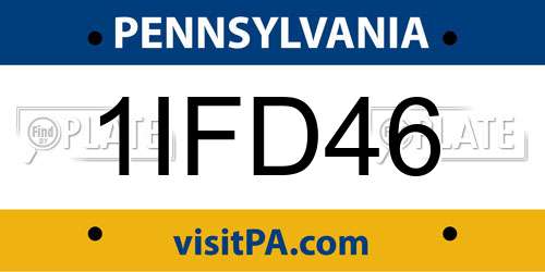 1IFD46 Pennsylvania License Plate