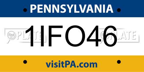 1IFO46 Pennsylvania License Plate