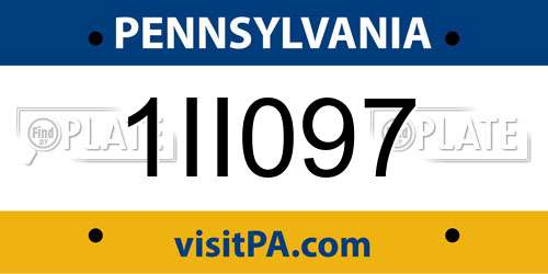 1II097 Pennsylvania License Plate