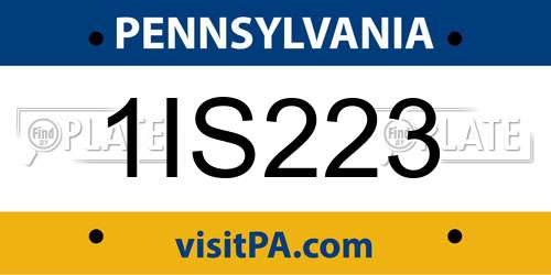 1IS223 Pennsylvania License Plate