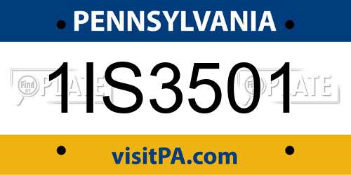 1IS3501 Pennsylvania License Plate