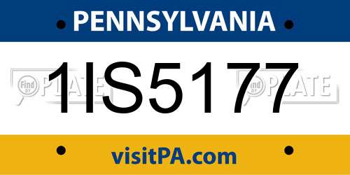 1IS5177 Pennsylvania License Plate