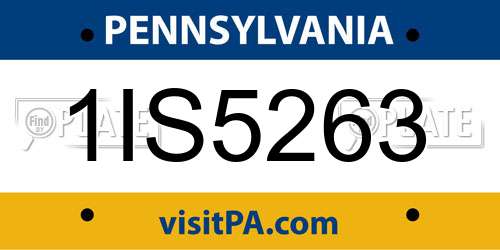 1IS5263 Pennsylvania License Plate