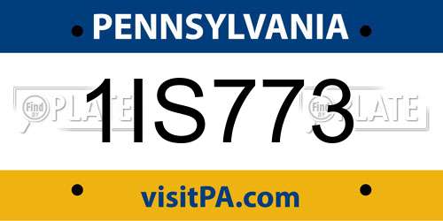 1IS773 Pennsylvania License Plate