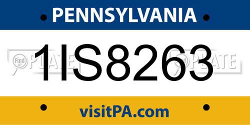 1IS8263 Pennsylvania License Plate