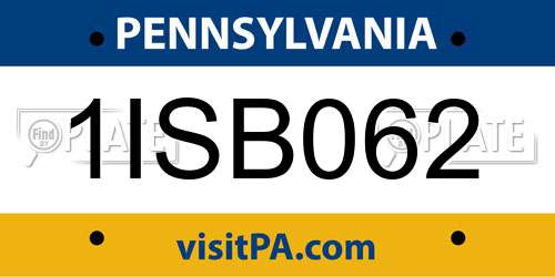 1ISB062 Pennsylvania License Plate
