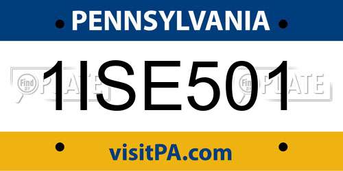 1ISE501 Pennsylvania License Plate