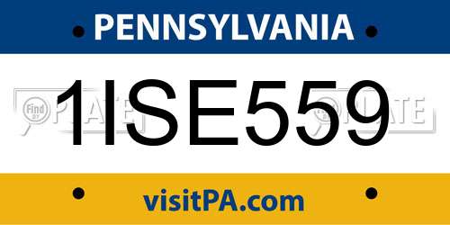 1ISE559 Pennsylvania License Plate