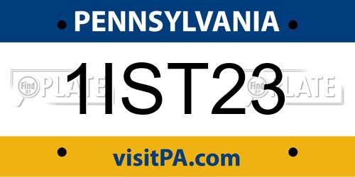1IST23 Pennsylvania License Plate